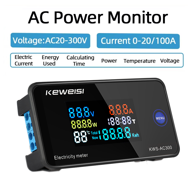 Renewable Energy Demonstration Kit - KWS-AC300 AC 50-300V 볼트미터 암페어미터 20A/100A